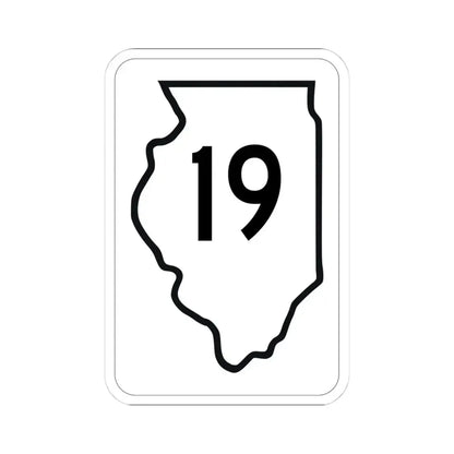 Illinois 19 1950 (Illinois) (Road Sign) STICKER Vinyl Kiss-Cut Decal 4 Inch White - The Sticker Space