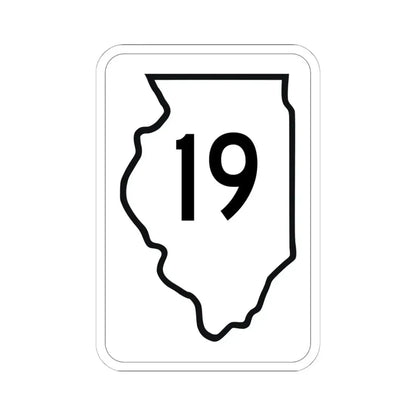 Illinois 19 1950 (Illinois) (Road Sign) STICKER Vinyl Kiss-Cut Decal 6 Inch White - The Sticker Space