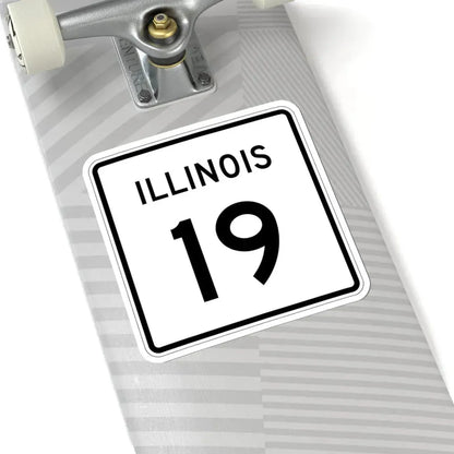Illinois 19 (Illinois) (Road Sign) STICKER Vinyl Kiss-Cut Decal - The Sticker Space