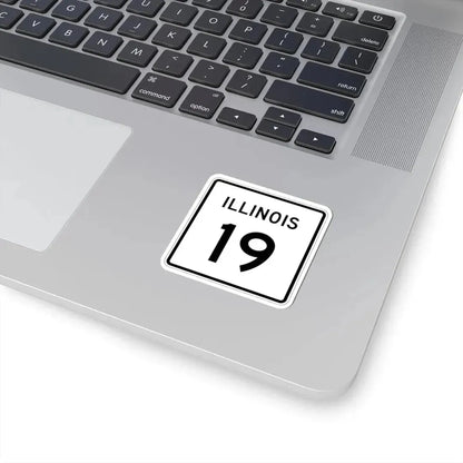 Illinois 19 (Illinois) (Road Sign) STICKER Vinyl Kiss-Cut Decal - The Sticker Space