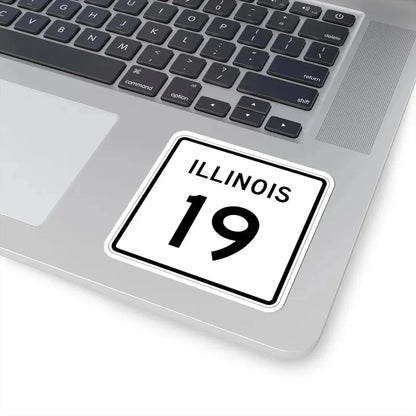 Illinois 19 (Illinois) (Road Sign) STICKER Vinyl Kiss-Cut Decal - The Sticker Space