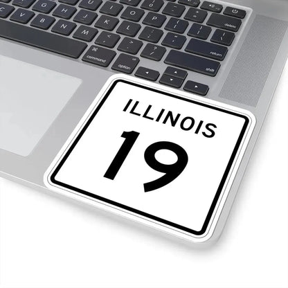 Illinois 19 (Illinois) (Road Sign) STICKER Vinyl Kiss-Cut Decal - The Sticker Space