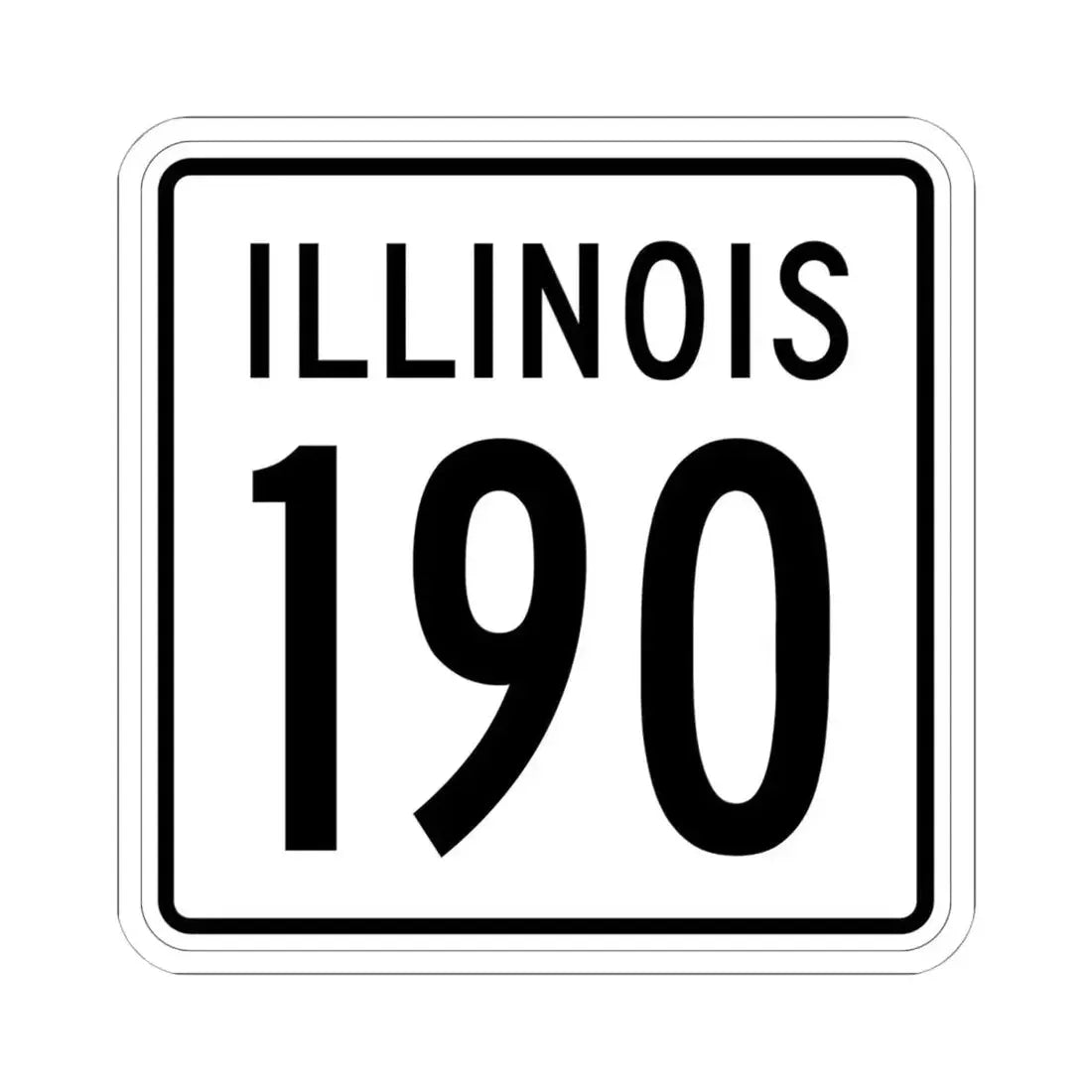 Illinois 190 1960 (Illinois) (Road Sign) STICKER Vinyl Kiss-Cut Decal 6 Inch White - The Sticker Space