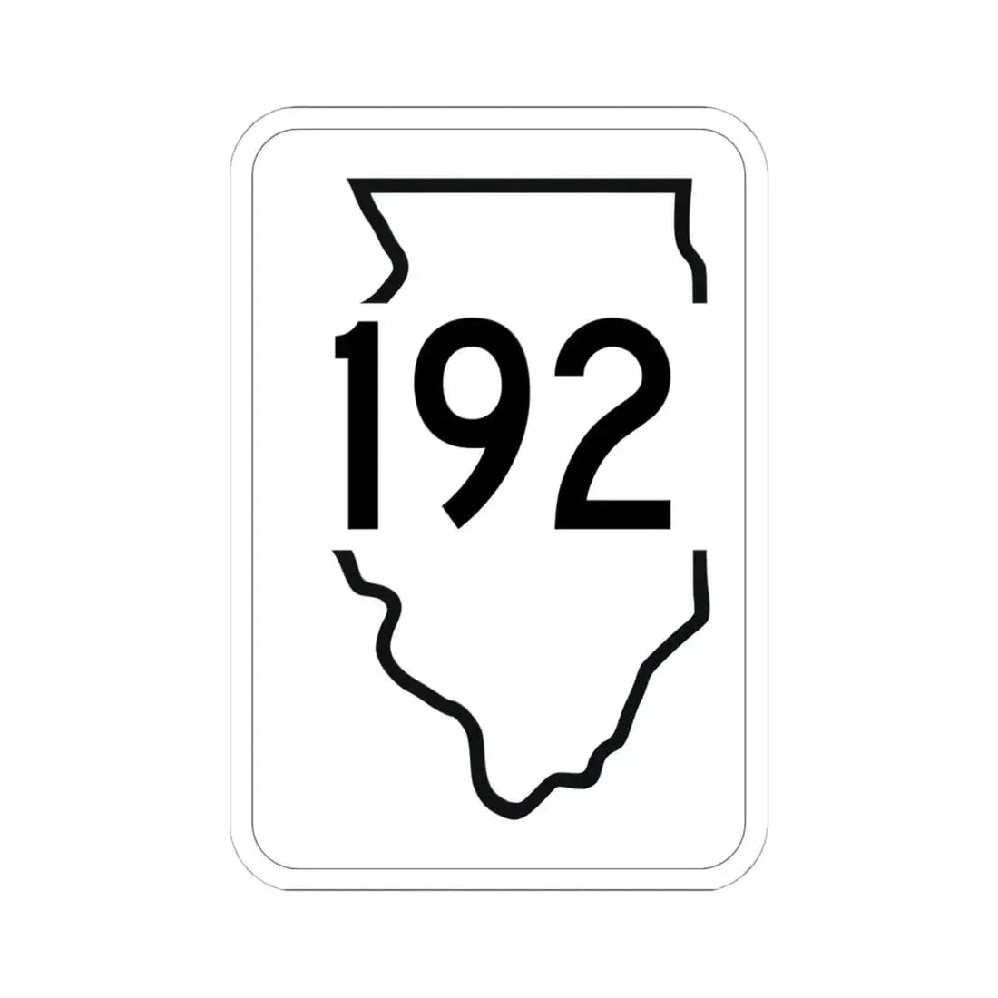 Illinois 192 1950 (Illinois) (Road Sign) STICKER Vinyl Kiss-Cut Decal 6 Inch White - The Sticker Space