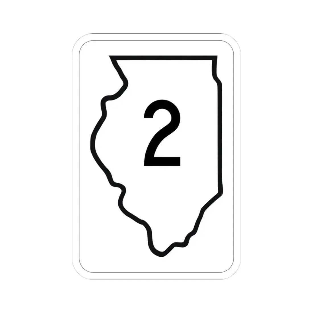 Illinois 2 1950 (Illinois) (Road Sign) STICKER Vinyl Kiss-Cut Decal 3 Inch White - The Sticker Space