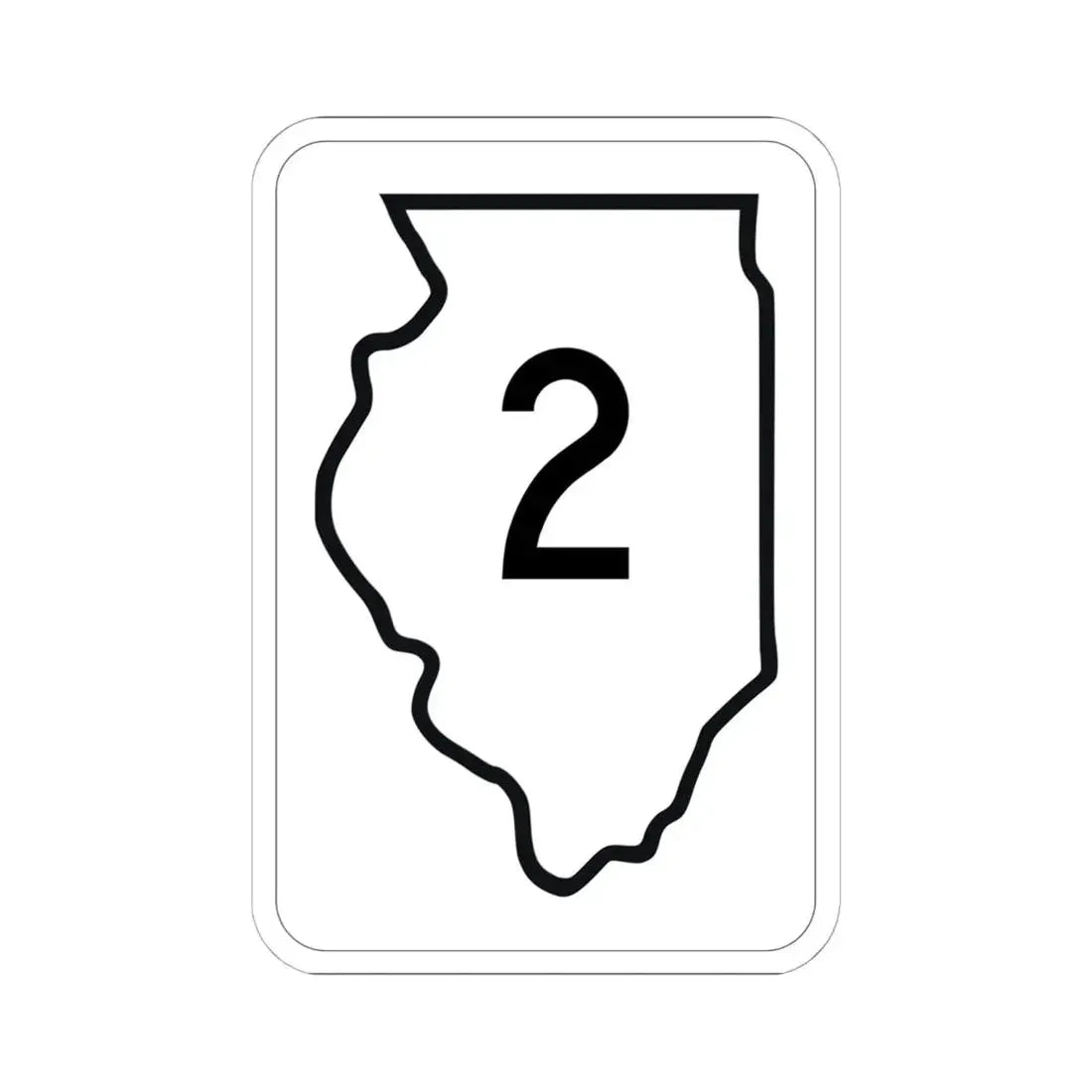Illinois 2 1950 (Illinois) (Road Sign) STICKER Vinyl Kiss-Cut Decal 6 Inch White - The Sticker Space