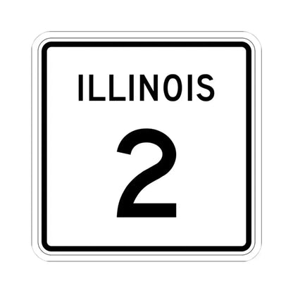 Illinois 2 (Illinois) (Road Sign) STICKER Vinyl Kiss-Cut Decal 4 Inch White - The Sticker Space