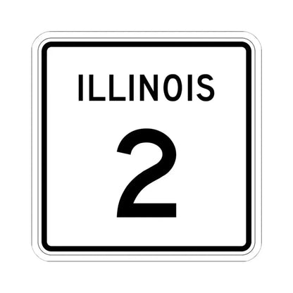 Illinois 2 (Illinois) (Road Sign) STICKER Vinyl Kiss-Cut Decal 6 Inch White - The Sticker Space