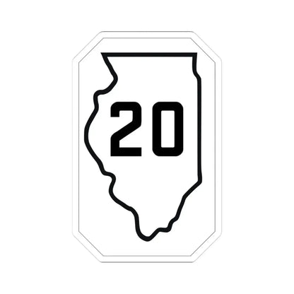 Illinois 20 1926 (Illinois) (Road Sign) STICKER Vinyl Kiss-Cut Decal 3 Inch White - The Sticker Space