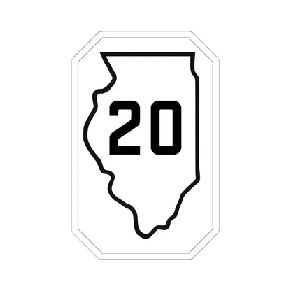 Illinois 20 1926 (Illinois) (Road Sign) STICKER Vinyl Kiss-Cut Decal 6 Inch White - The Sticker Space