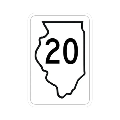 Illinois 20 1950 (Illinois) (Road Sign) STICKER Vinyl Kiss-Cut Decal 3 Inch White - The Sticker Space