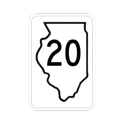 Illinois 20 1950 (Illinois) (Road Sign) STICKER Vinyl Kiss-Cut Decal 4 Inch White - The Sticker Space