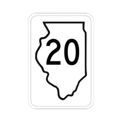 Illinois 20 1950 (Illinois) (Road Sign) STICKER Vinyl Kiss-Cut Decal 6 Inch White - The Sticker Space