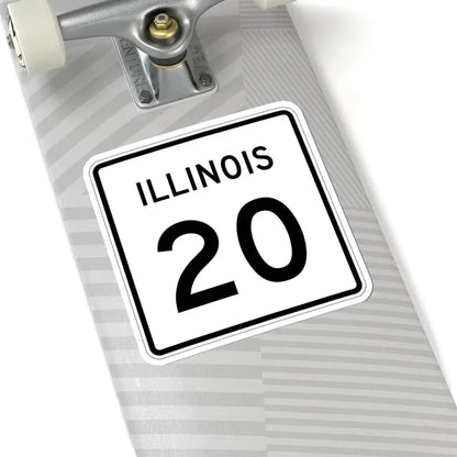 Illinois 20 (Illinois) (Road Sign) STICKER Vinyl Kiss-Cut Decal - The Sticker Space