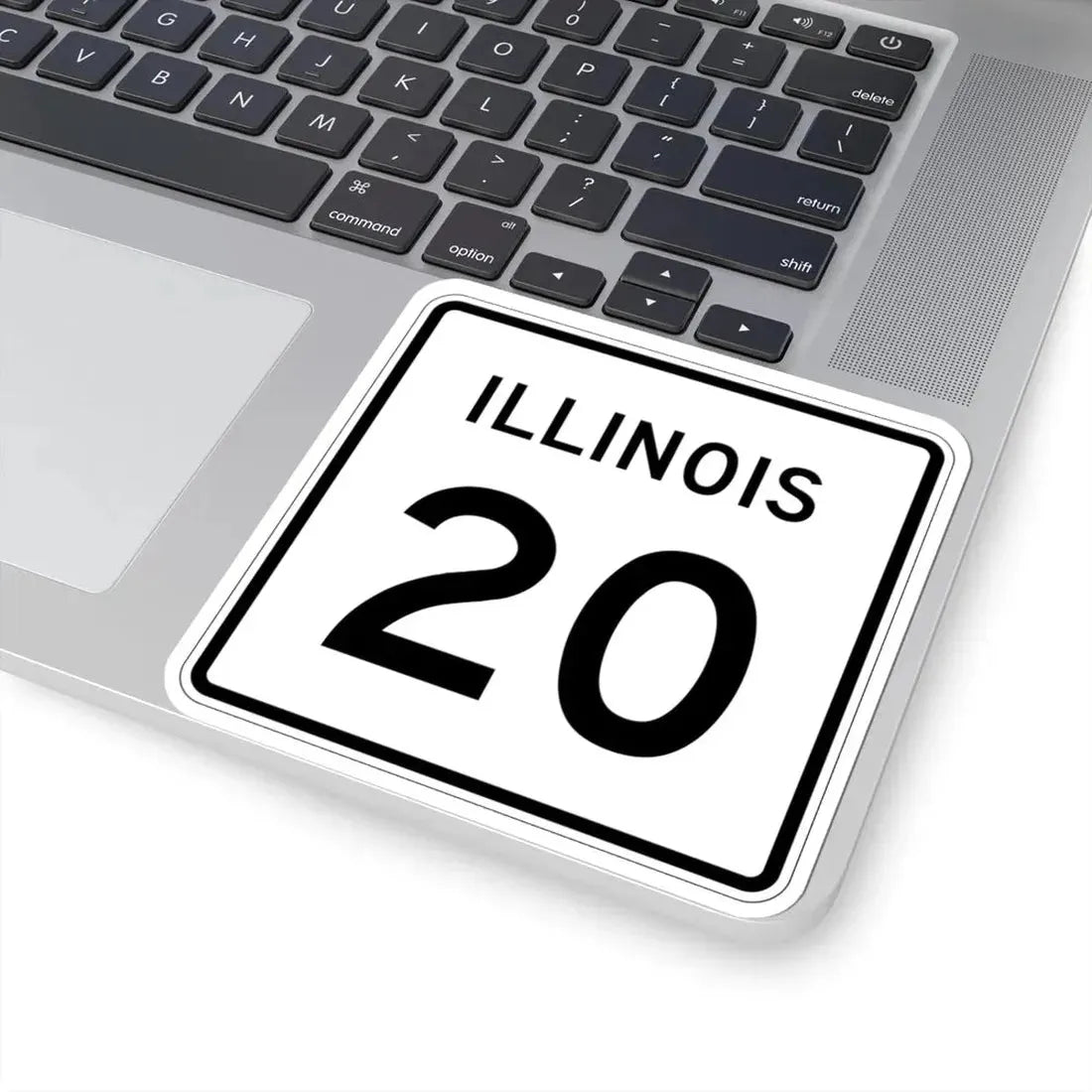 Illinois 20 (Illinois) (Road Sign) STICKER Vinyl Kiss-Cut Decal - The Sticker Space