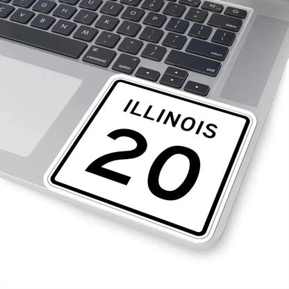 Illinois 20 (Illinois) (Road Sign) STICKER Vinyl Kiss-Cut Decal - The Sticker Space