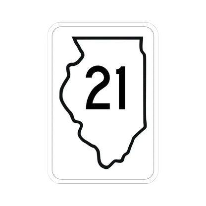 Illinois 21 1950 (Illinois) (Road Sign) STICKER Vinyl Kiss-Cut Decal 3 Inch White - The Sticker Space