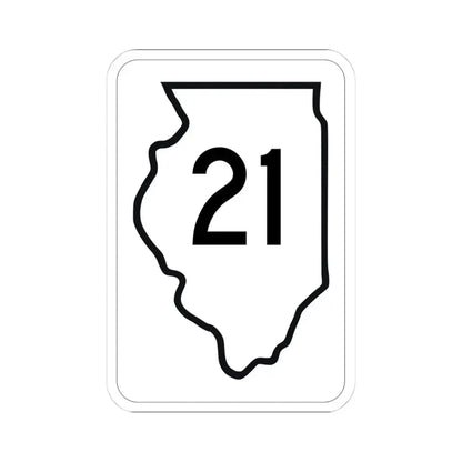Illinois 21 1950 (Illinois) (Road Sign) STICKER Vinyl Kiss-Cut Decal 4 Inch White - The Sticker Space