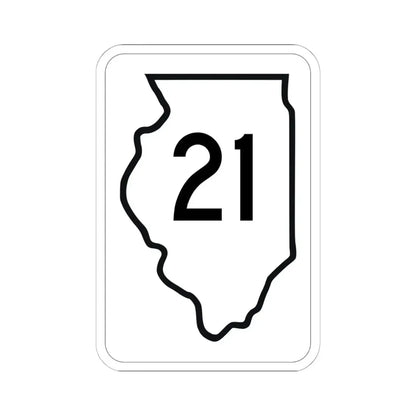 Illinois 21 1950 (Illinois) (Road Sign) STICKER Vinyl Kiss-Cut Decal 6 Inch White - The Sticker Space
