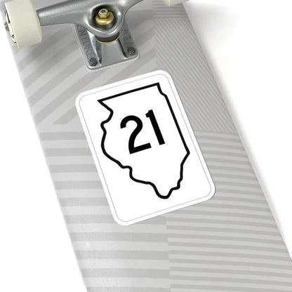 Illinois 21 1950 (Illinois) (Road Sign) STICKER Vinyl Kiss-Cut Decal - The Sticker Space