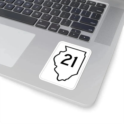 Illinois 21 1950 (Illinois) (Road Sign) STICKER Vinyl Kiss-Cut Decal - The Sticker Space