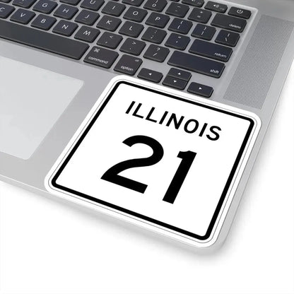 Illinois 21 (Illinois) (Road Sign) STICKER Vinyl Kiss-Cut Decal - The Sticker Space