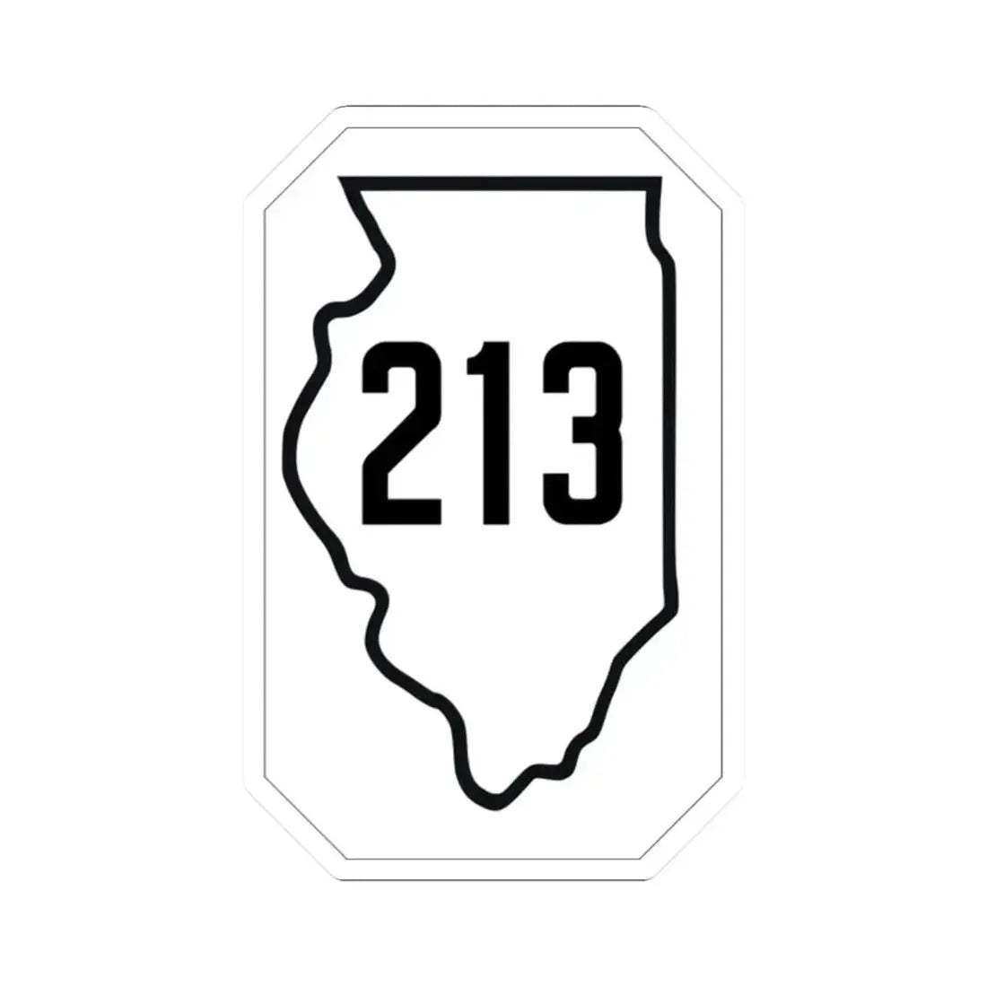 Illinois 213 1926 (Illinois) (Road Sign) STICKER Vinyl Kiss-Cut Decal 2 Inch White - The Sticker Space