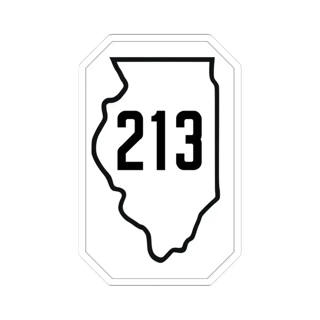 Illinois 213 1926 (Illinois) (Road Sign) STICKER Vinyl Kiss-Cut Decal 3 Inch White - The Sticker Space