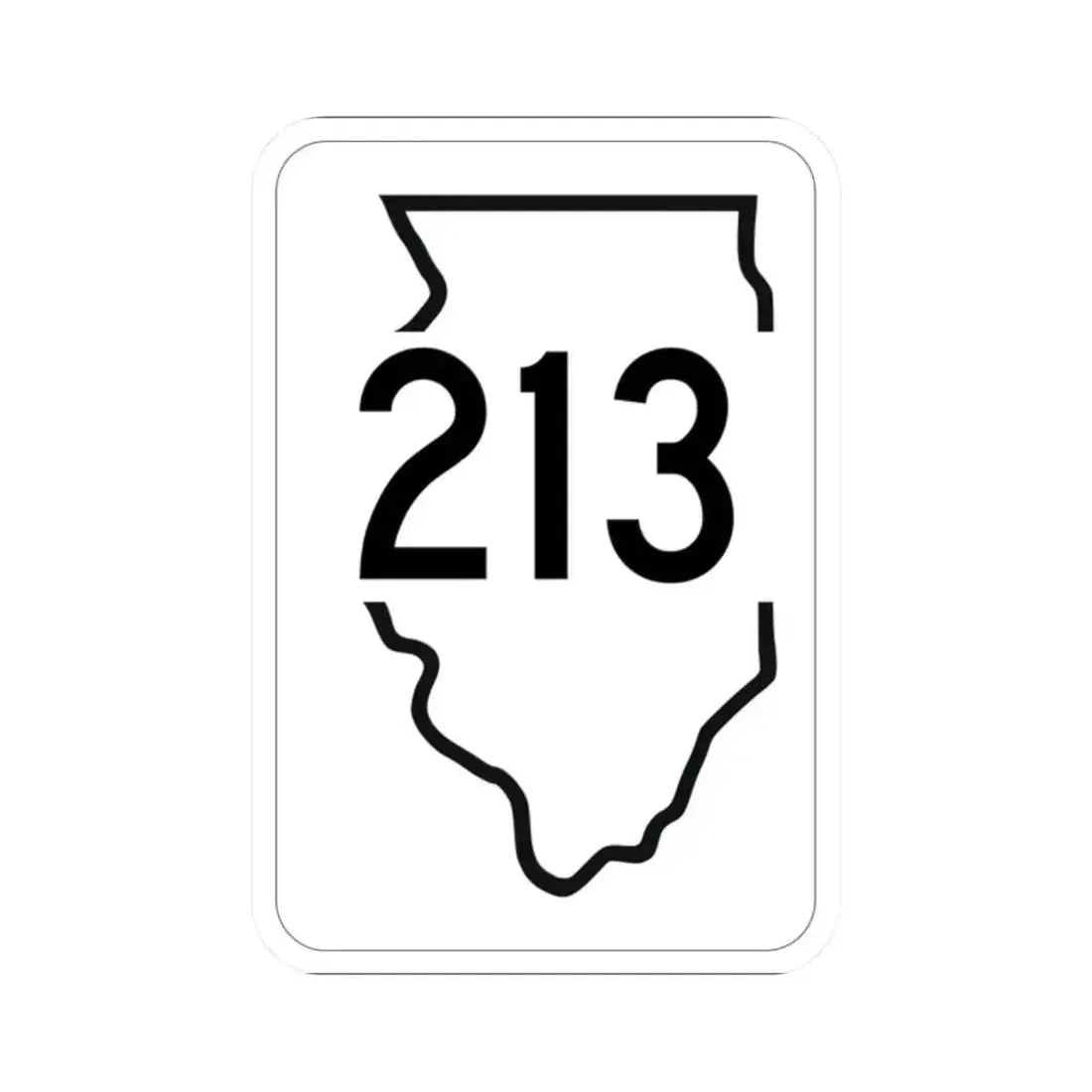 Illinois 213 1950 (Illinois) (Road Sign) STICKER Vinyl Kiss-Cut Decal 2 Inch White - The Sticker Space