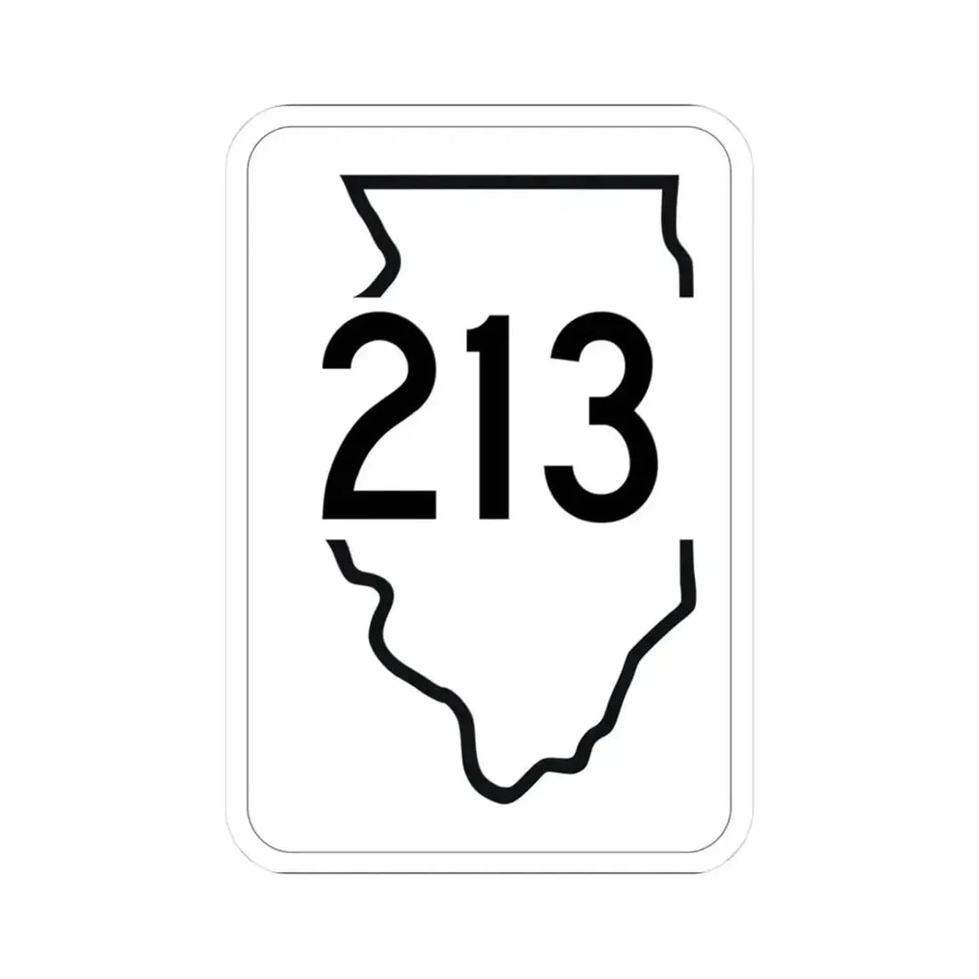 Illinois 213 1950 (Illinois) (Road Sign) STICKER Vinyl Kiss-Cut Decal 3 Inch White - The Sticker Space