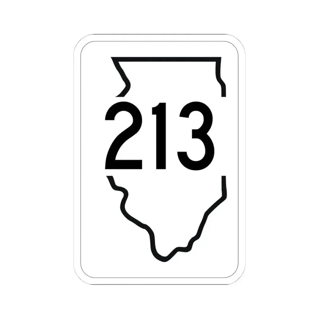 Illinois 213 1950 (Illinois) (Road Sign) STICKER Vinyl Kiss-Cut Decal 4 Inch White - The Sticker Space