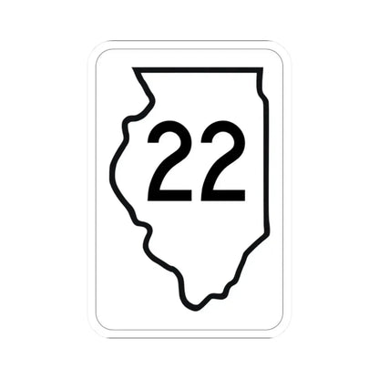 Illinois 22 1950 (Illinois) (Road Sign) STICKER Vinyl Kiss-Cut Decal 2 Inch White - The Sticker Space