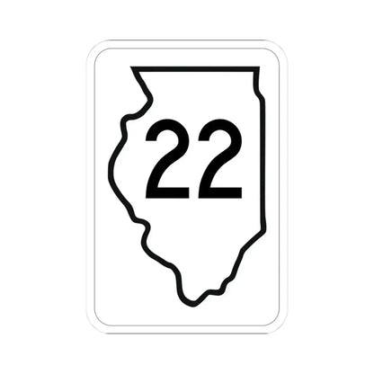 Illinois 22 1950 (Illinois) (Road Sign) STICKER Vinyl Kiss-Cut Decal 3 Inch White - The Sticker Space