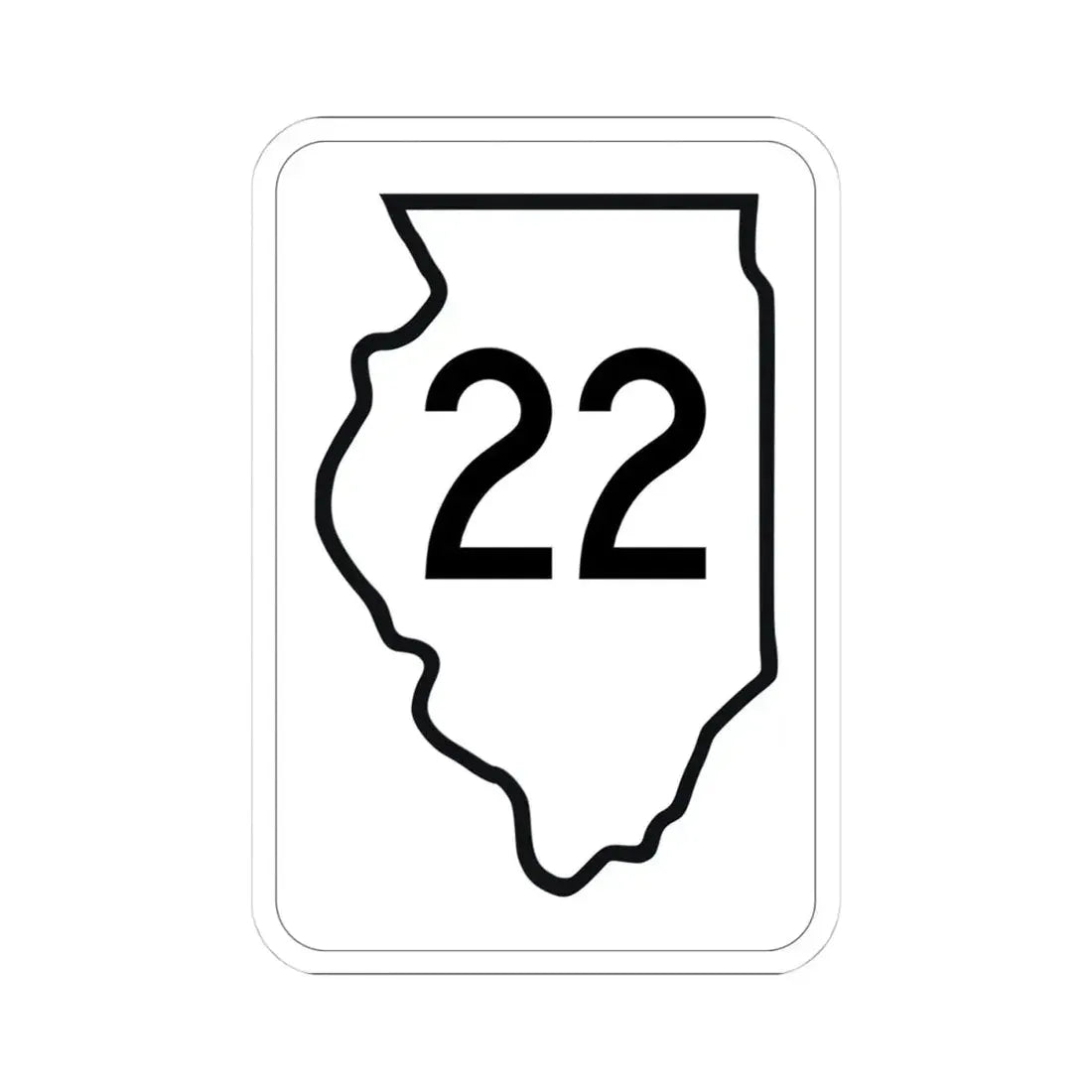 Illinois 22 1950 (Illinois) (Road Sign) STICKER Vinyl Kiss-Cut Decal 4 Inch White - The Sticker Space