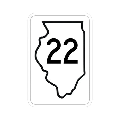 Illinois 22 1950 (Illinois) (Road Sign) STICKER Vinyl Kiss-Cut Decal 4 Inch White - The Sticker Space