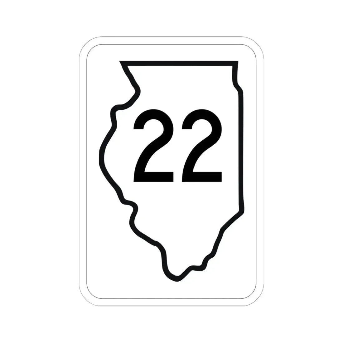 Illinois 22 1950 (Illinois) (Road Sign) STICKER Vinyl Kiss-Cut Decal 6 Inch White - The Sticker Space