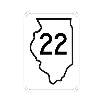 Illinois 22 1950 (Illinois) (Road Sign) STICKER Vinyl Kiss-Cut Decal 6 Inch White - The Sticker Space