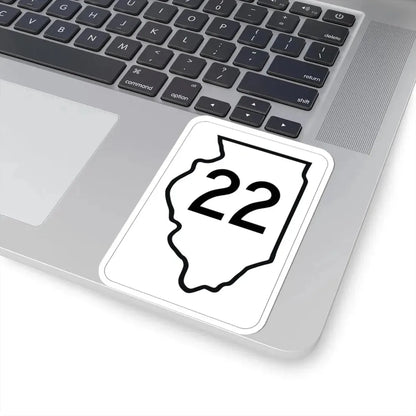 Illinois 22 1950 (Illinois) (Road Sign) STICKER Vinyl Kiss-Cut Decal - The Sticker Space