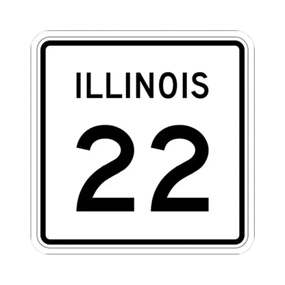 Illinois 22 (Illinois) (Road Sign) STICKER Vinyl Kiss-Cut Decal 3 Inch White - The Sticker Space