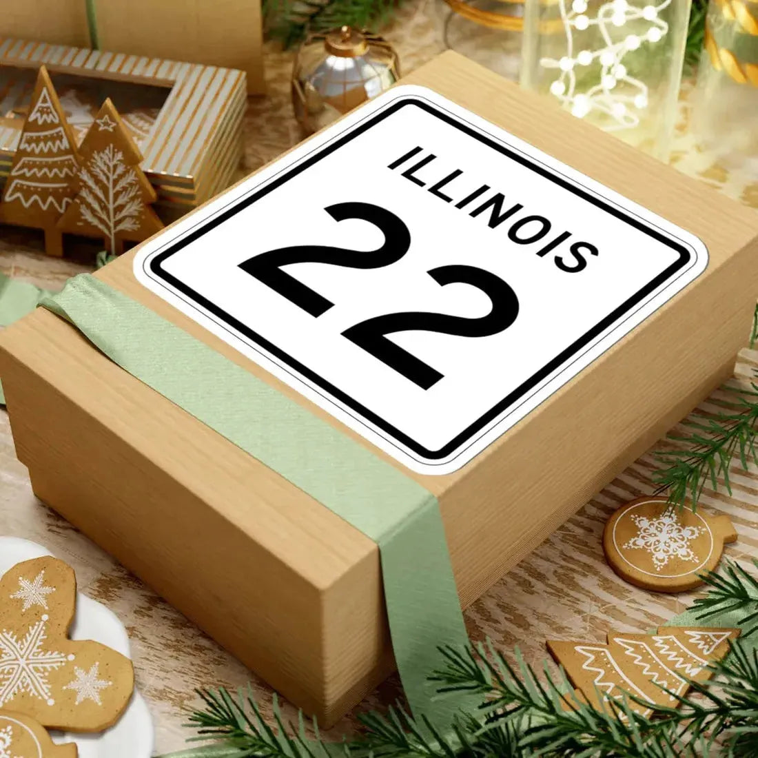 Illinois 22 (Illinois) (Road Sign) STICKER Vinyl Kiss-Cut Decal - The Sticker Space