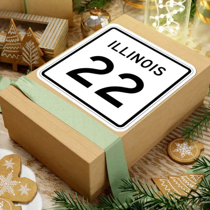 Illinois 22 (Illinois) (Road Sign) STICKER Vinyl Kiss-Cut Decal - The Sticker Space