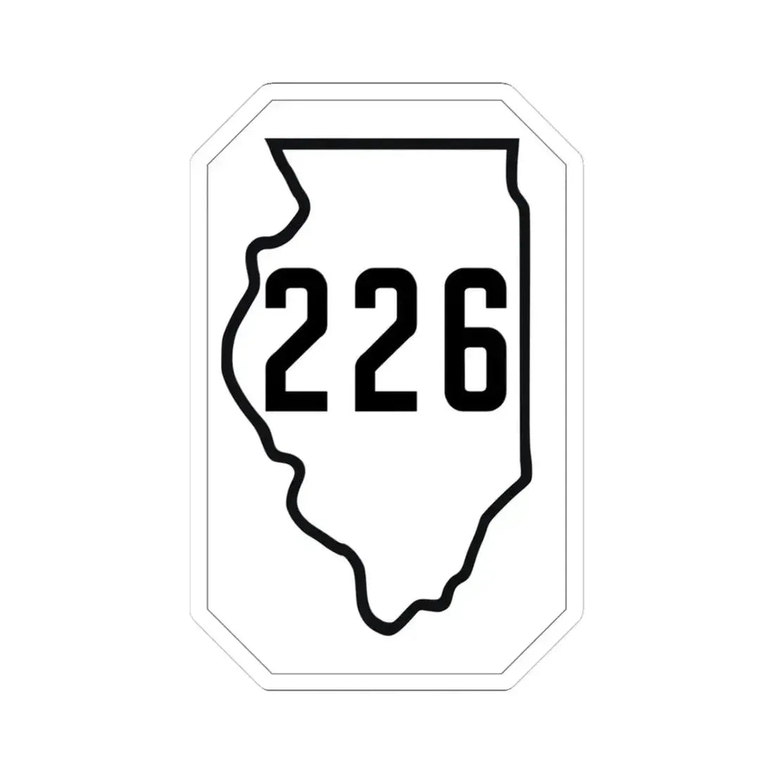 Illinois 226 1926 (Illinois) (Road Sign) STICKER Vinyl Kiss-Cut Decal 3 Inch White - The Sticker Space