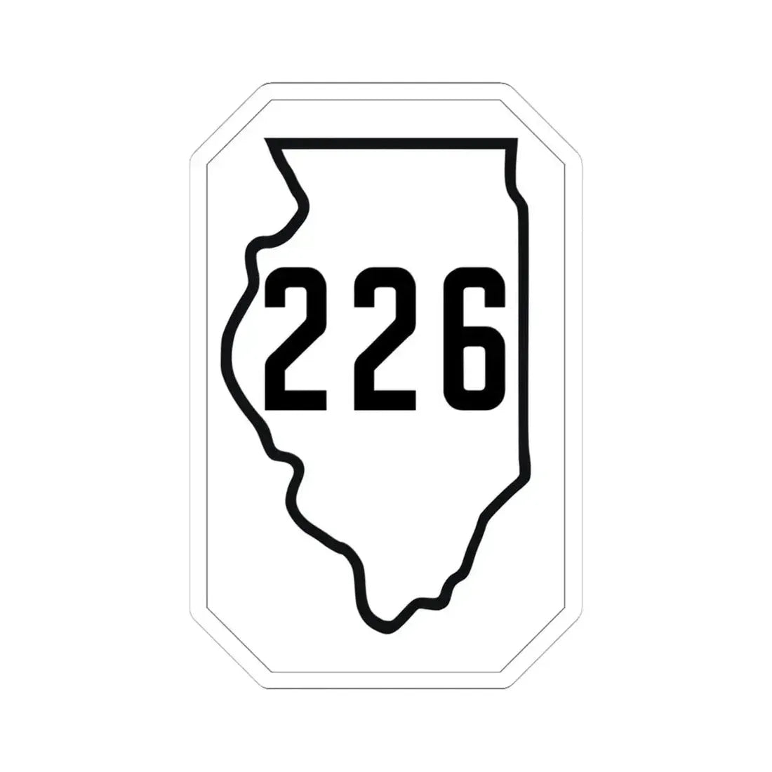 Illinois 226 1926 (Illinois) (Road Sign) STICKER Vinyl Kiss-Cut Decal 4 Inch White - The Sticker Space