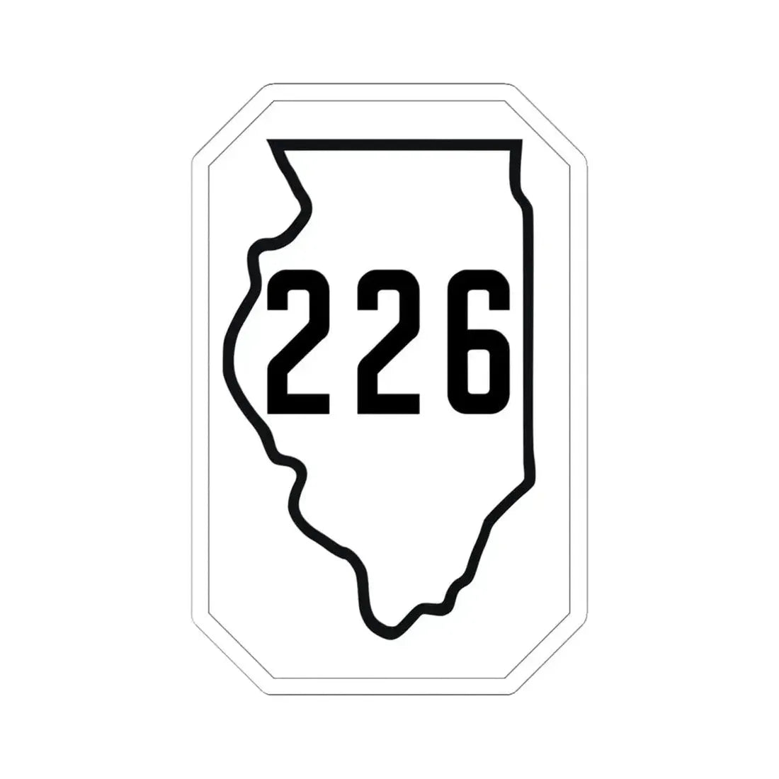 Illinois 226 1926 (Illinois) (Road Sign) STICKER Vinyl Kiss-Cut Decal 6 Inch White - The Sticker Space