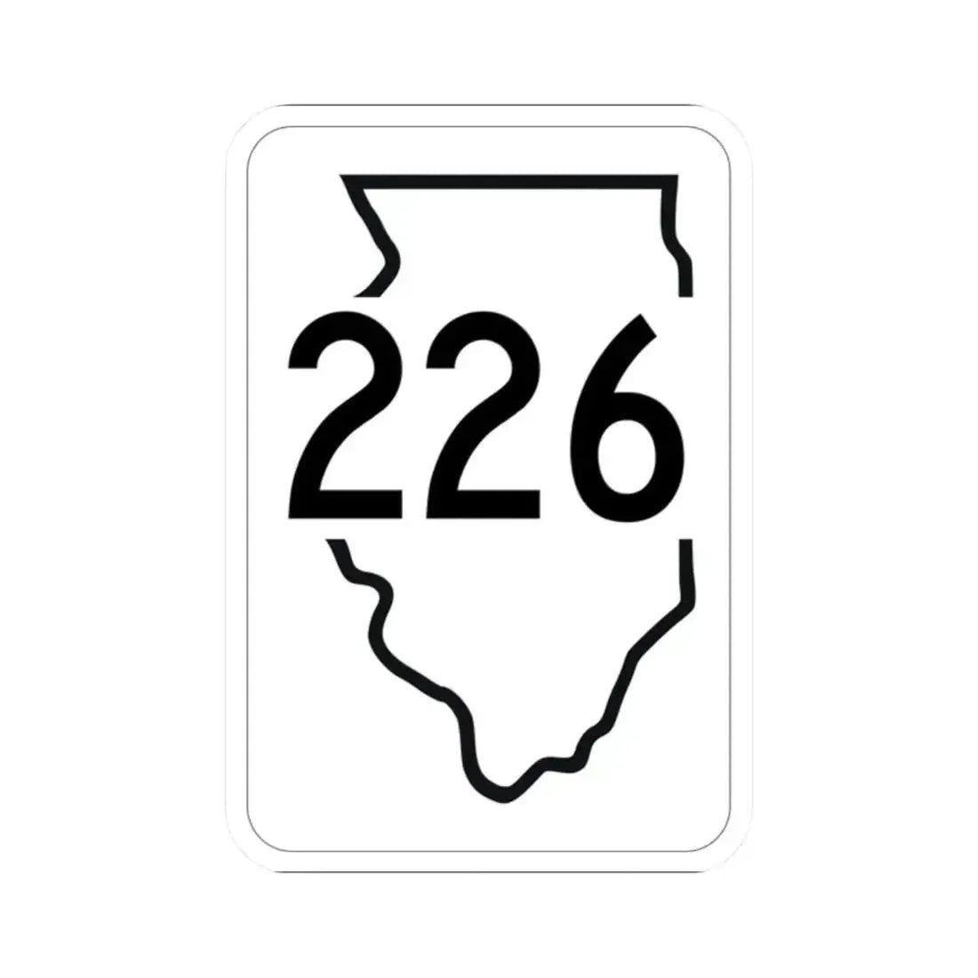 Illinois 226 1950 (Illinois) (Road Sign) STICKER Vinyl Kiss-Cut Decal 2 Inch White - The Sticker Space