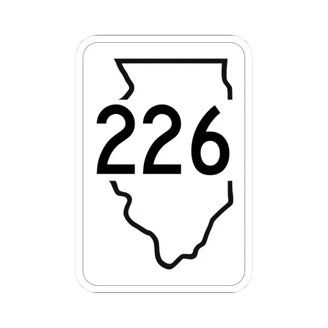 Illinois 226 1950 (Illinois) (Road Sign) STICKER Vinyl Kiss-Cut Decal 3 Inch White - The Sticker Space
