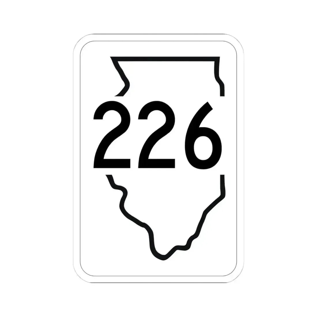 Illinois 226 1950 (Illinois) (Road Sign) STICKER Vinyl Kiss-Cut Decal 4 Inch White - The Sticker Space