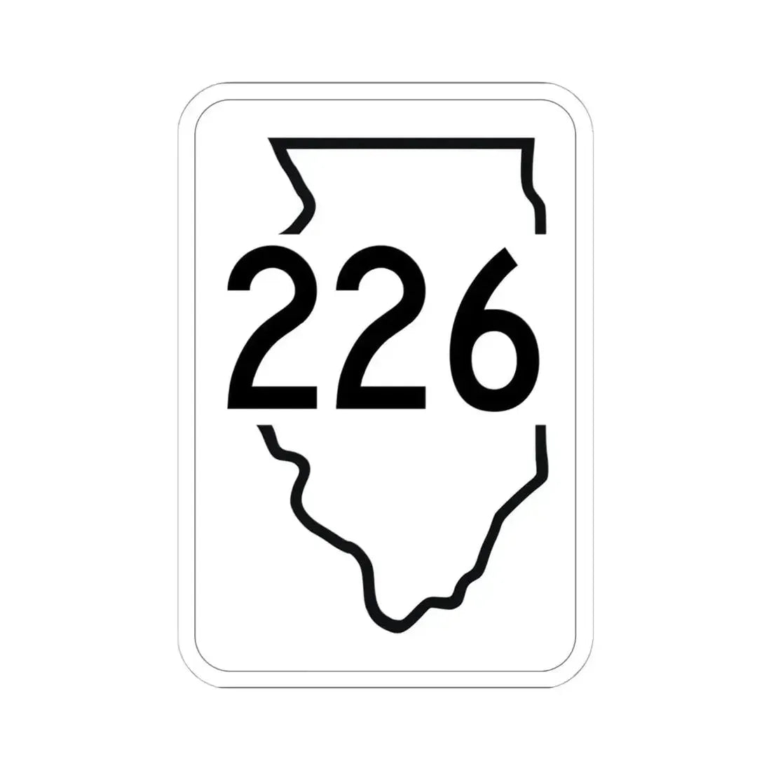 Illinois 226 1950 (Illinois) (Road Sign) STICKER Vinyl Kiss-Cut Decal 6 Inch White - The Sticker Space