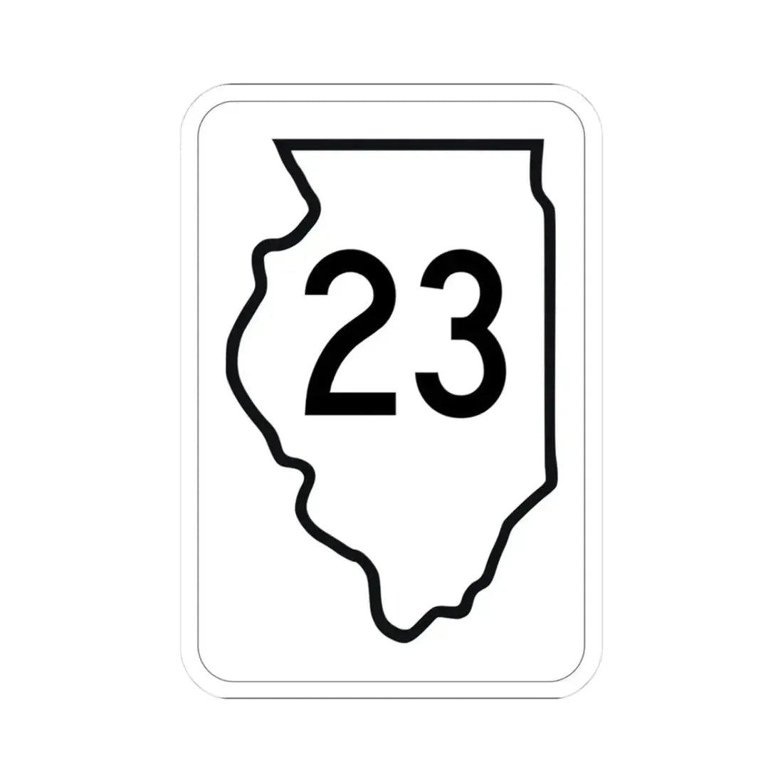 Illinois 23 1950 (Illinois) (Road Sign) STICKER Vinyl Kiss-Cut Decal 3 Inch White - The Sticker Space
