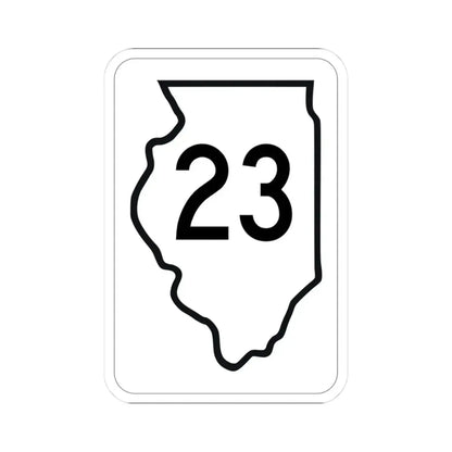 Illinois 23 1950 (Illinois) (Road Sign) STICKER Vinyl Kiss-Cut Decal 3 Inch White - The Sticker Space